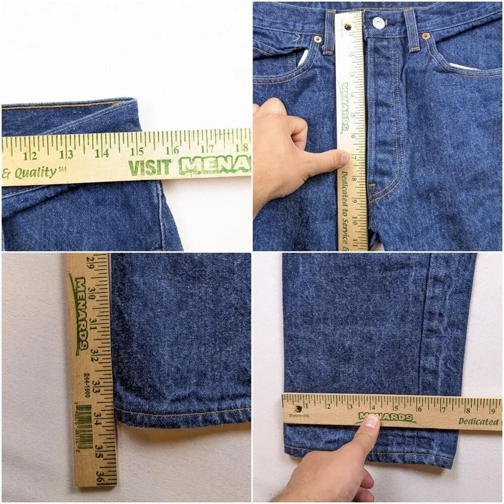 Vintage Levi's 501xx Fuzzy Dark Wash Button Fly Jeans Size 30*34 Made in USA